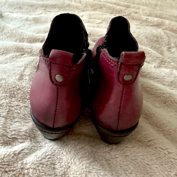 NWT Spring Step Leather Ankle Boots Burgundy Size EU 37 US 6.5 - Picture 5 of 8